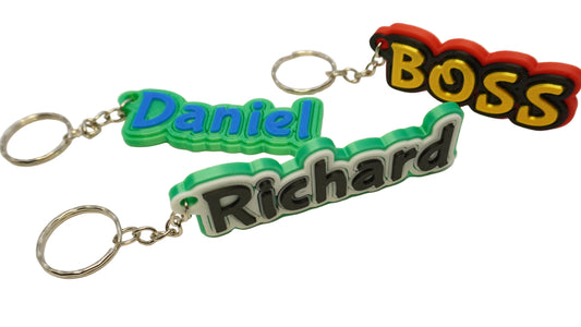 Custom 3D Printed Name Keychain (3-Layer Design)