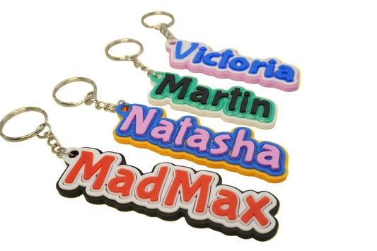 Custom 3D Printed Name Keychain (3-Layer Design)